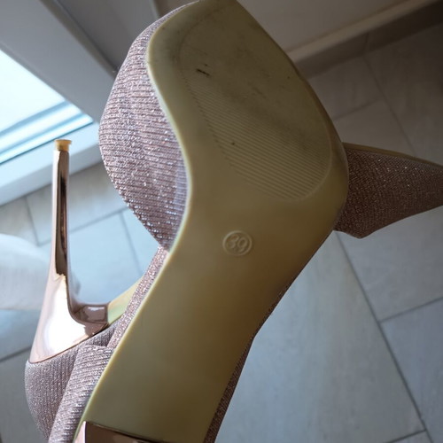 Pink gold high heels