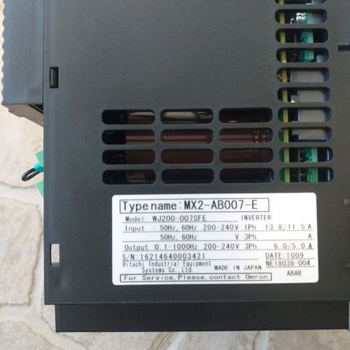 Omron Inverter 0.75Kw new, missing front cover