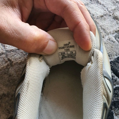 Zara kids athletic shoes used, size 36, gray