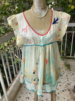 Tsumori Chisato копринен топ като нов, Small до Medium