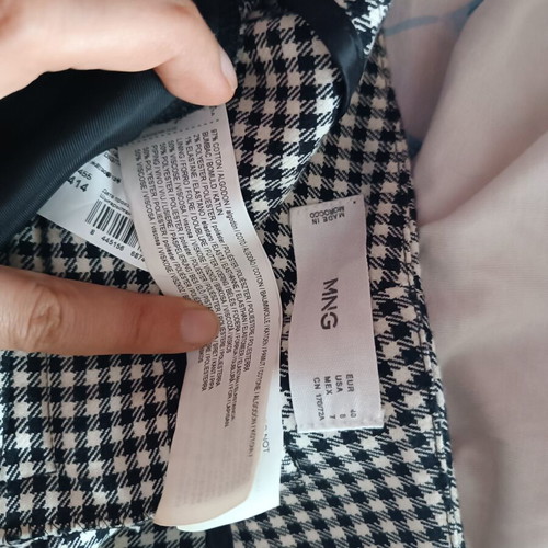Gingham black and white pants size 40 like new by United Colors of Benetton