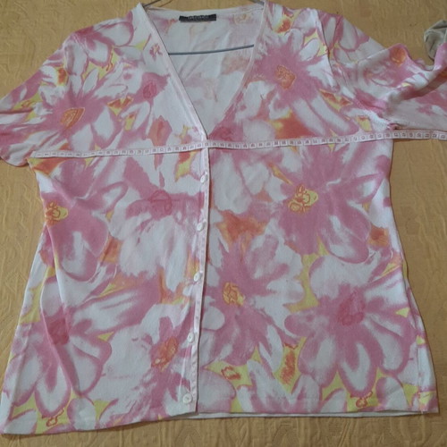 Women's cardigan used with sleeve details, multicolor, sizes M and L