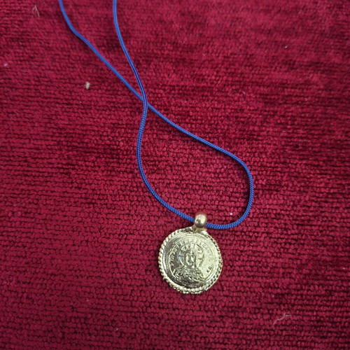 Women's necklace with Konstantinato pendant used, blue and gold
