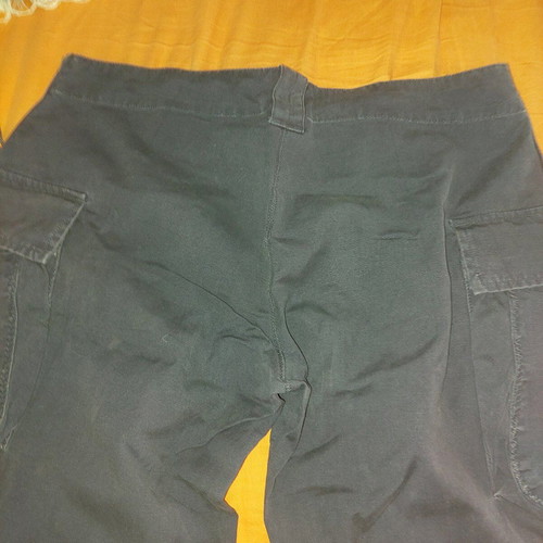 Wide fabric pants used with pockets