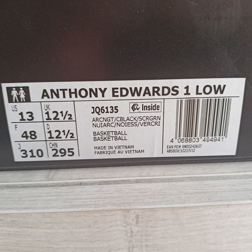 Adidas Anthony Edwards 1 Low αθλητικά παπούτσια καινούργια, νούμερο 48