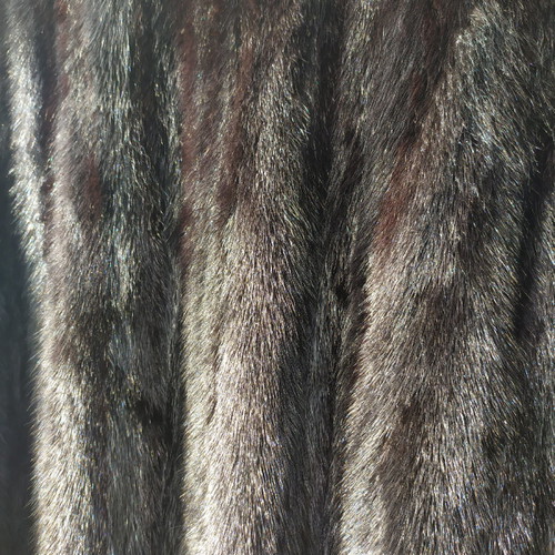 Mink fur half coat used, black, size XXL