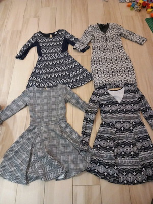 Dresses like new, size S, pack of 4 pieces
