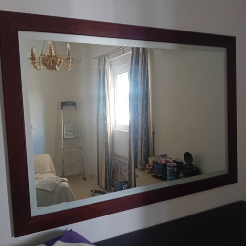 Living room mirror used, walnut 1.40×0.96 m