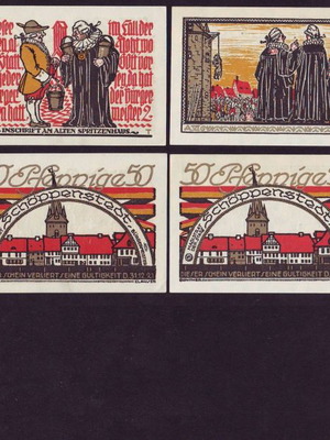 Germany 50 Pfennig Set 5 Notgeld 1921 Schoppenstadt καινούργιο