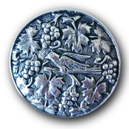 Silver brooch with bird and vine design new