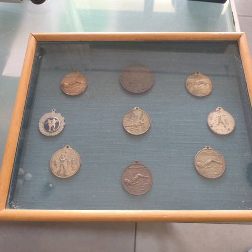 Bulgarian medals used, framed, pack of 15