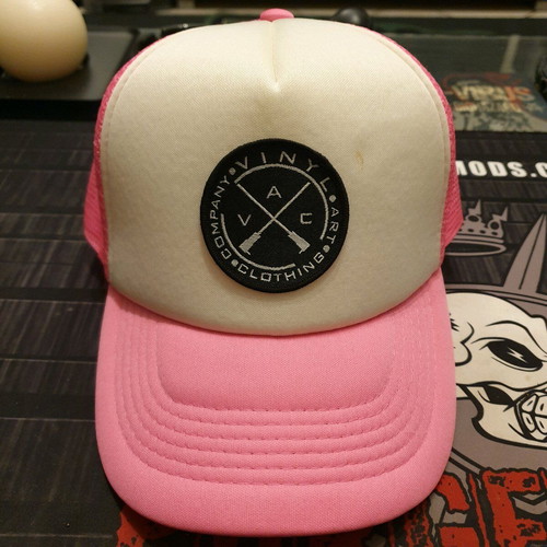 Vinyl Art Clothing hat new, white pink