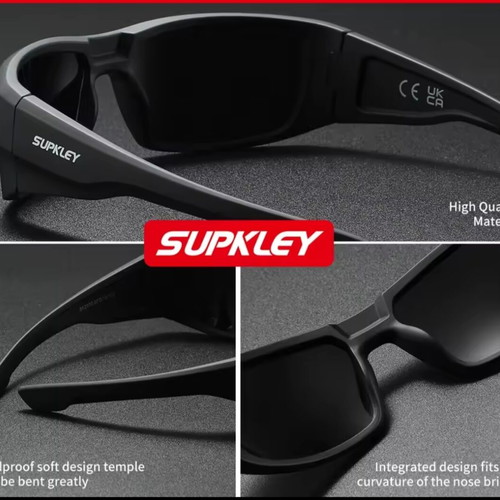 Supkley polarized unisex sunglasses new, matte black