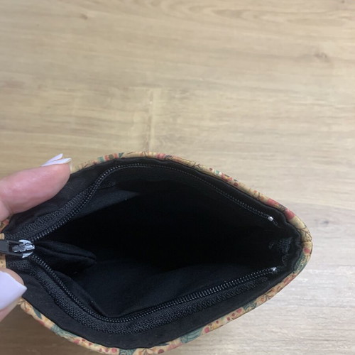 Floral wallet with colorful flowers, unused