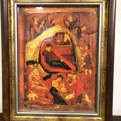 Nativity of Jesus replica image from Mount Sinai Monastery like new, size 40x50