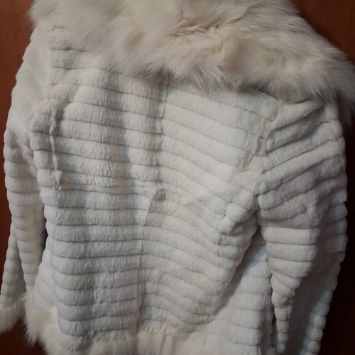 White genuine fur like new, size M