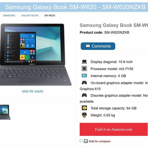 Samsung Galaxy SM-W620 хибриден таблет и лаптоп 2-в-1 употребяван