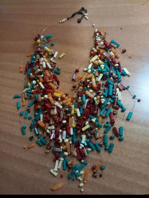 Handmade necklace like new, multicolored