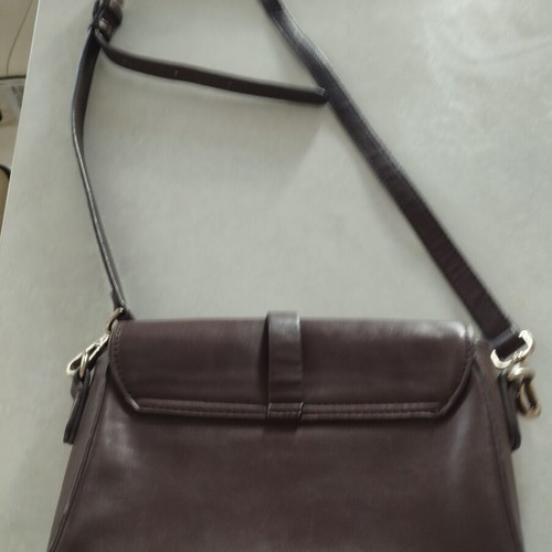 Axel crossbody bag, brown with contrast whipstitch