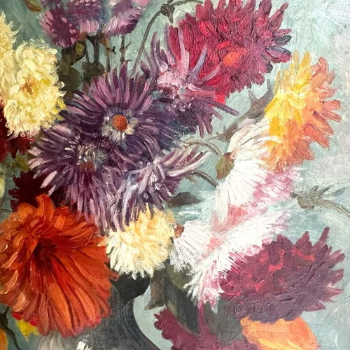 Zlatanis Flowers Oil Painting on Canvas 60x70cm Exterior Like New