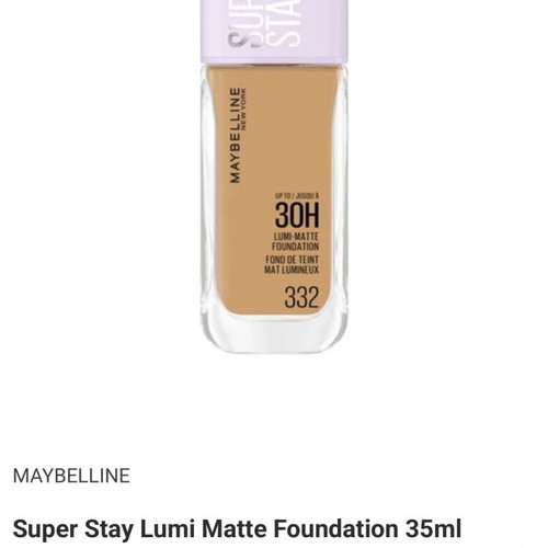 Maybelline Superstay 30H Lumi Matte Foundation 332 new, 35ml