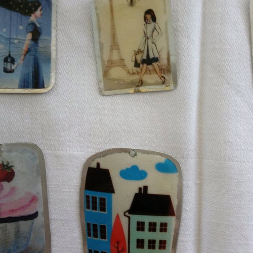 Vintage Resin Charms Set of 16 New for Handmade Jewelry