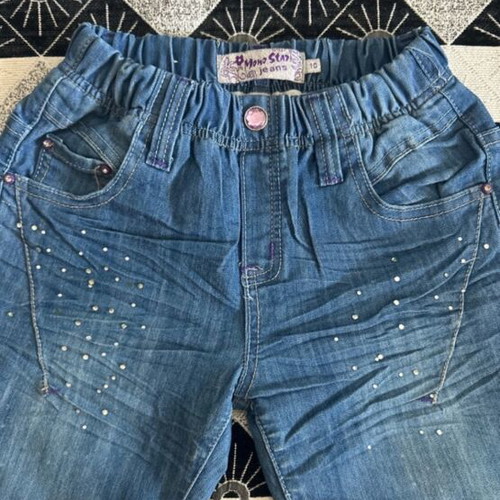 Girls' jeans like new, size 140 cm, blue