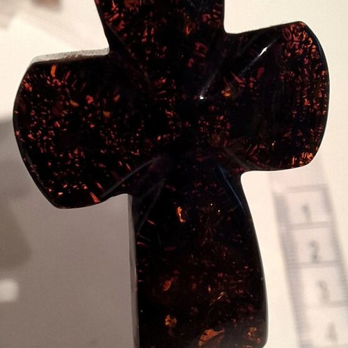 Cross made of natural black Baltic amber new