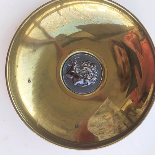 Brass Plate with 925 Silver Center Alexander the Great