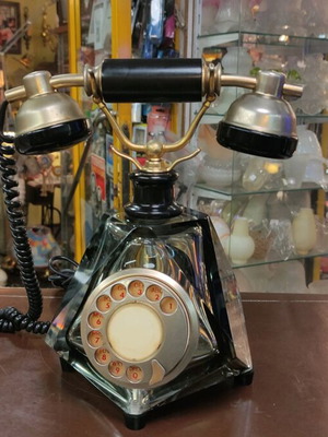 Vintage crystal telephone used from 1960 for decor