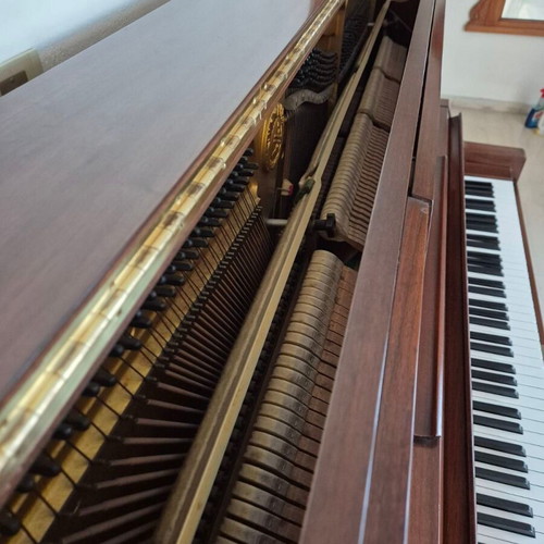 Yamaha W102 Upright Piano used, premium Japanese walnut finish with ottoman stool