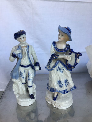 Porcelain figurine pair Rococo used