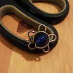 Boho Silver Ring with Dark Blue Stone used
