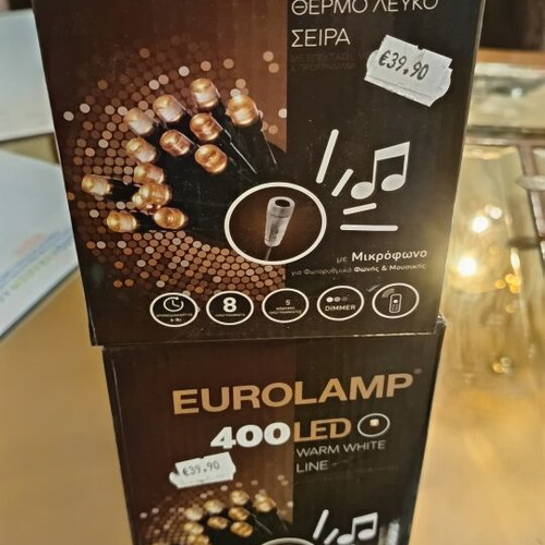Eurolamp 400 LED string lights warm white with microphone