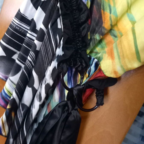 Satin blouse dress like new, size XL, multicolor and black