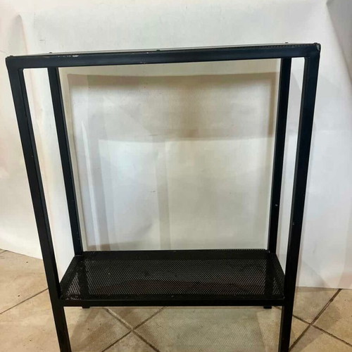 Metal Shelf with 2 Levels Used, Black 71x55x20 cm