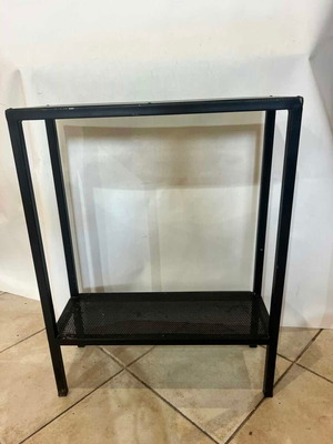 Metal Shelf with 2 Levels Used, Black 71x55x20 cm