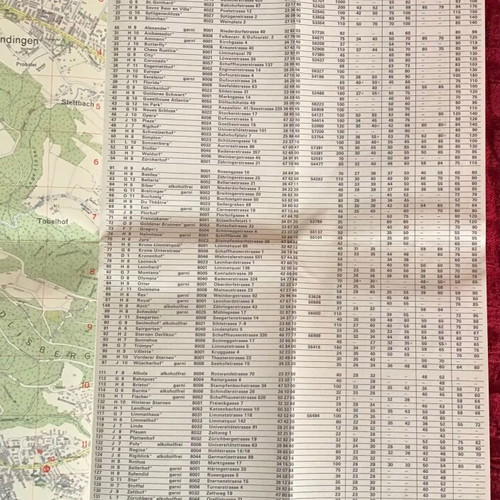 Zurich vintage foldable map 1974 like new