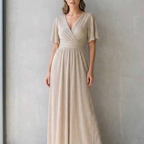 Ancient Greek evening dress with gold thread new, gold color