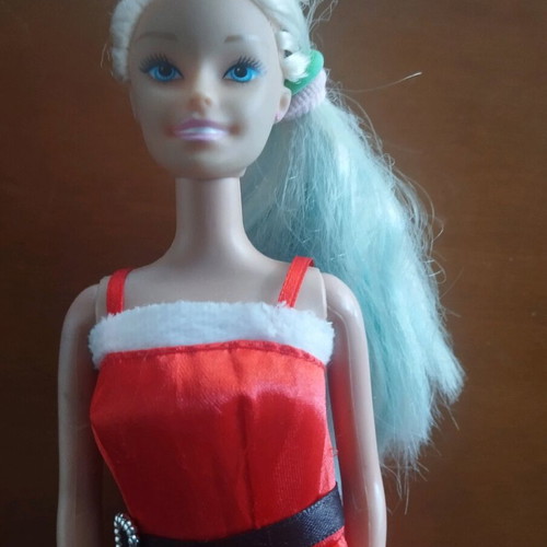 Doll with Santa Claus Costume used