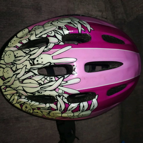 Bicycle helmet with bunny design