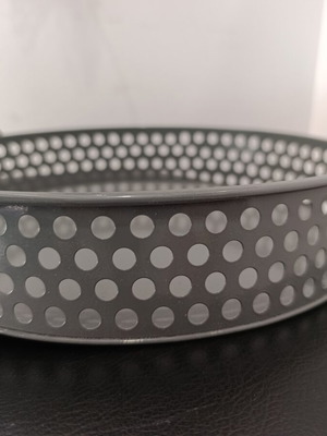 Metal tray grey with handles, 26cm diameter