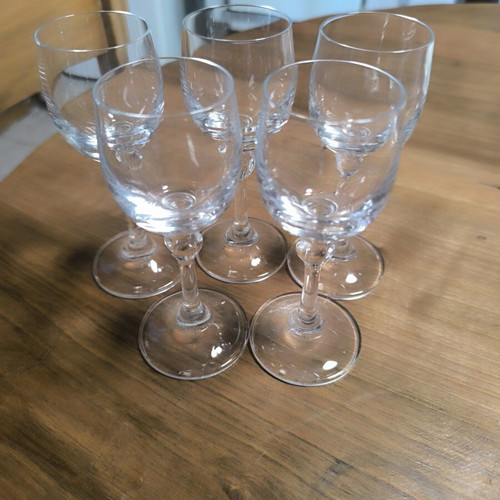 Bohemia Crystal vintage set of 5 liqueur glasses
