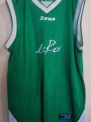 Zeus Kit Doblo basketball jersey used, green and white, XL