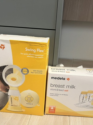 Medela θήλαστρο Swing Flex σαν καινούργιο με σετ μπουκάλια και σακούλες αποθήκευσης