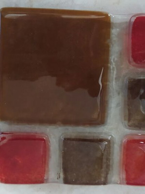 Set of 6 handmade blown glass coasters new, 10x10cm