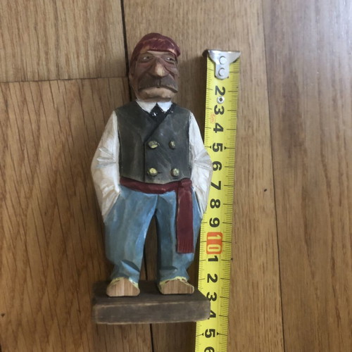Trygg Mid Century Folk Art Wooden Figurine, hand-carved