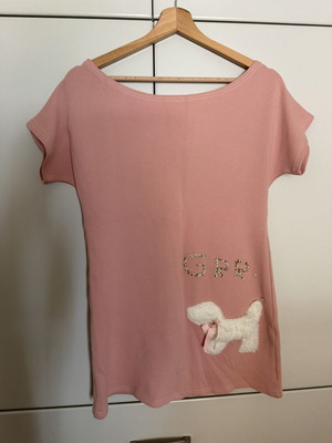 Blouse dress used, one size, white and pink