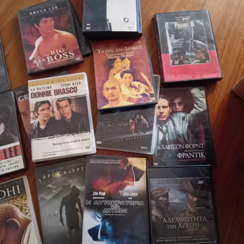 DVD collection, 20 pieces, action and adventure genres, with subtitles