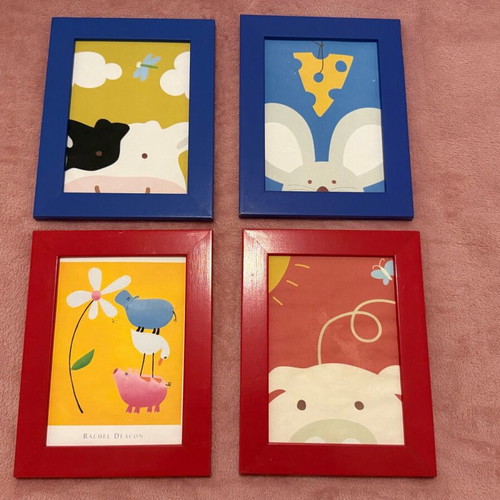 Small IKEA frames like new, set of 4, red and blue